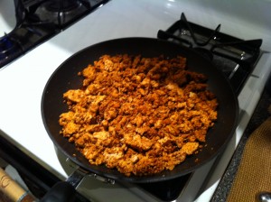 Sauteing Turkey Chili