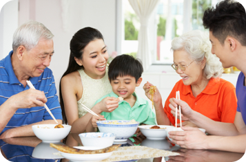 Asian family dinner