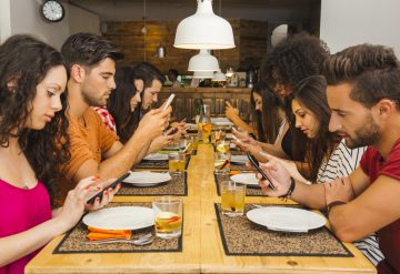 phones at table