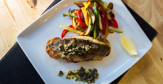 Salmon with pesto