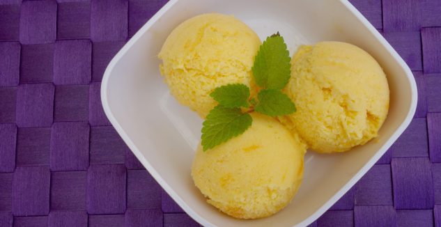 Mango sorbet toasted ginger