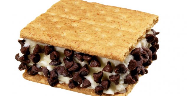 Berry and chocolate ice cream sandwich