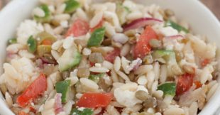 Greek Lentil Orzo Salad